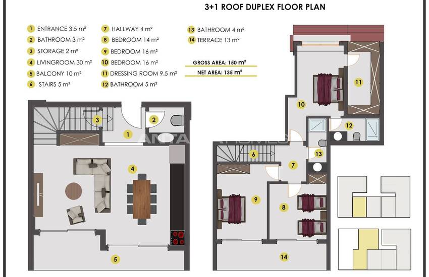 Alanya Kestel'de Denize Yakın Taşınmaya Hazır Daireler 36