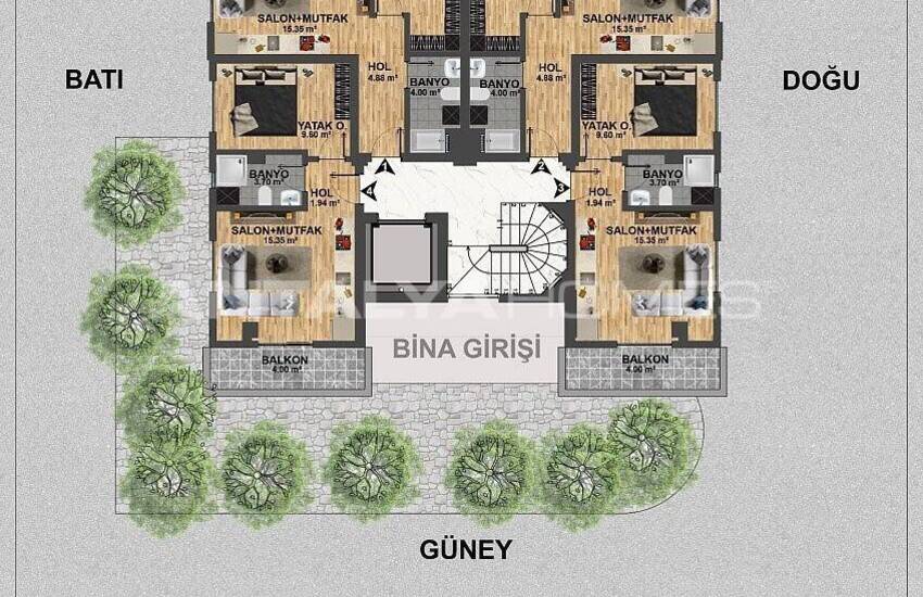 Apartments Close to Tram in Kepez with Built-in Kitcken Set 15