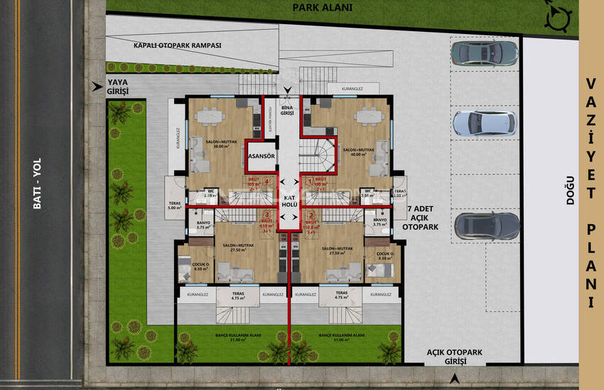 Konyaaltı'nda Denize Yakın Sitede Balkonlu Daireler 15