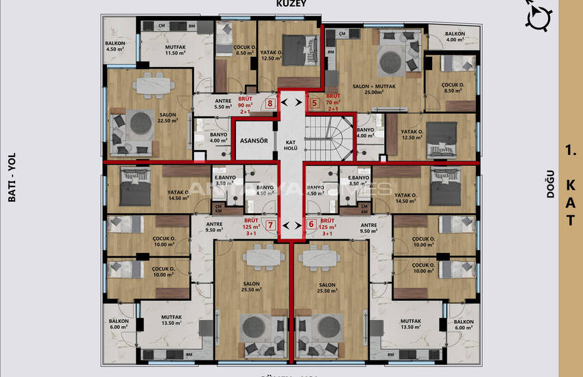 Konyaaltı'nda Denize Yakın Sitede Balkonlu Daireler 12