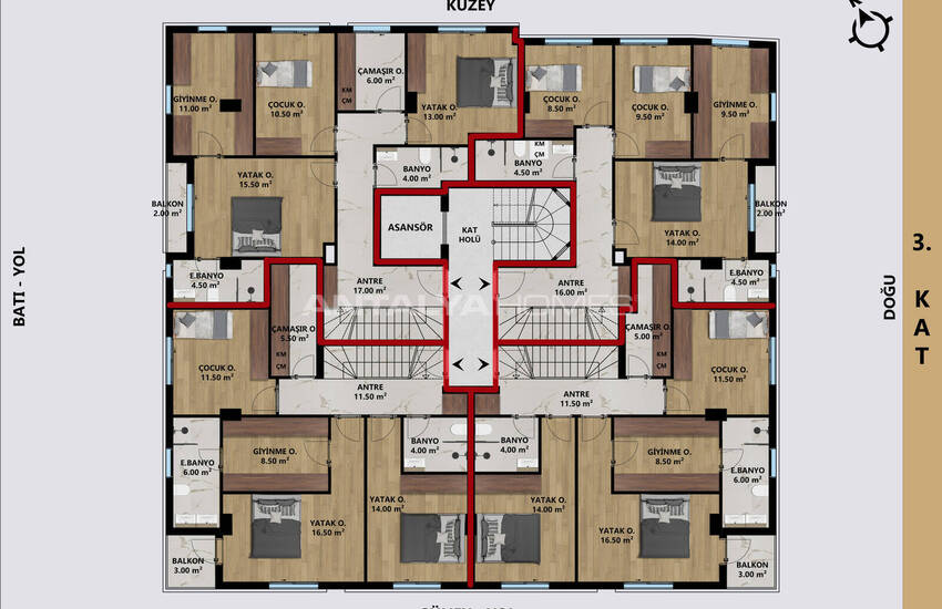 Konyaaltı'nda Denize Yakın Sitede Balkonlu Daireler 14