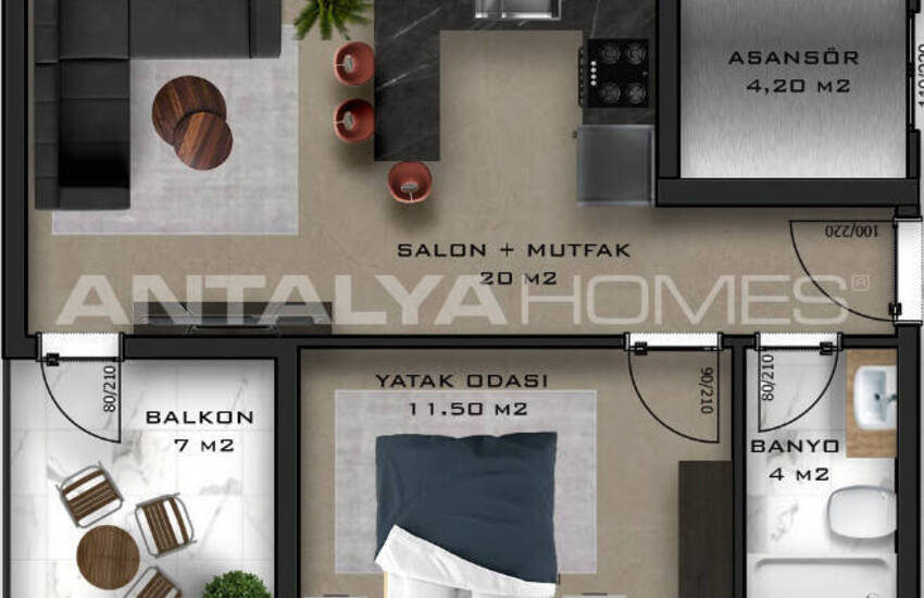 شقة في مجمع سكني مع إمكانية الاستثمار في ألانيا 15