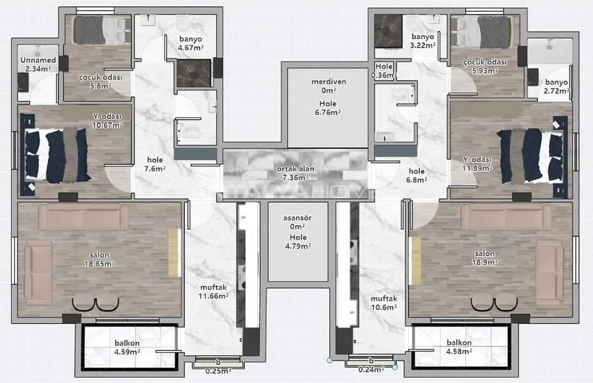 آپارتمان‌های شیک برای فروش در نزدیکی امکانات رفاهی در کپز 10