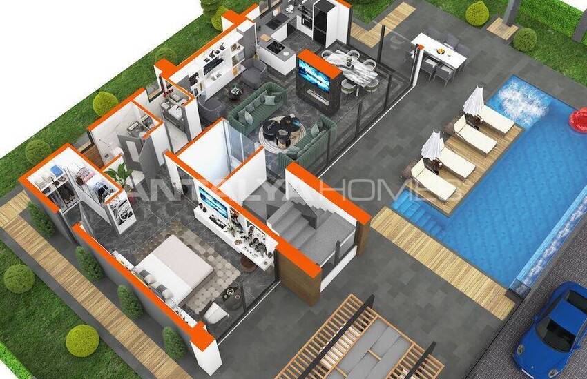 Sea View Houses with Pool for Sale in Alanya 38