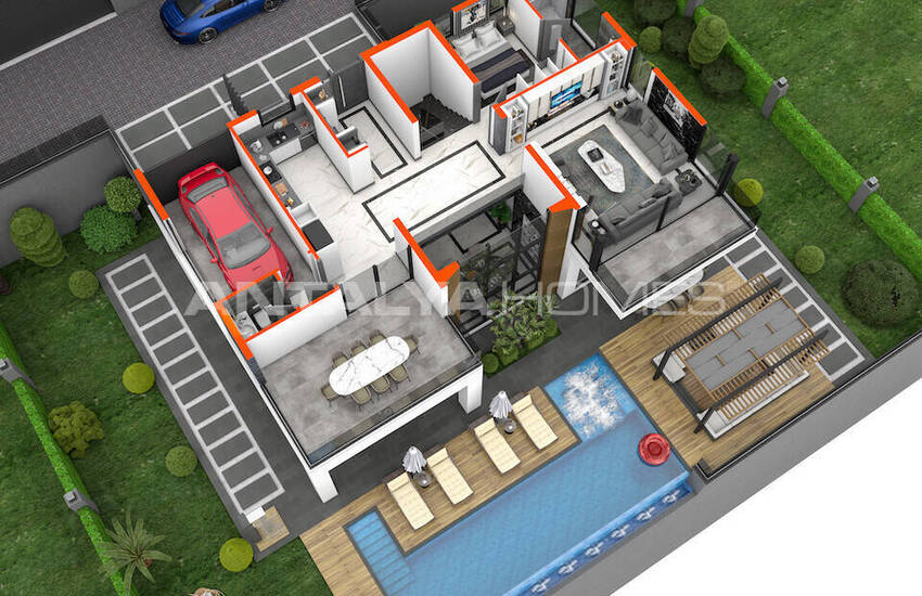 Sea View Houses with Pool for Sale in Alanya 41