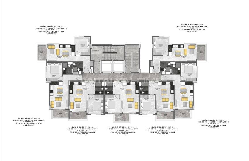 Квартиры с видом на море в комплексе в Алании, Тосмур 18