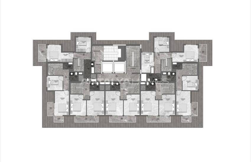 Квартиры с видом на море в комплексе в Алании, Тосмур 20