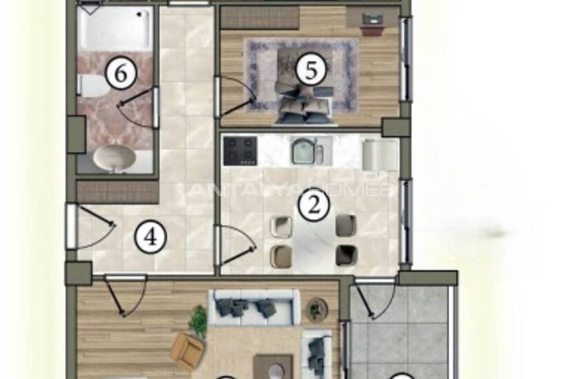 شقق في مجمع سكني يضم مسبحًا وموقف سيارات في أنطاليا 29