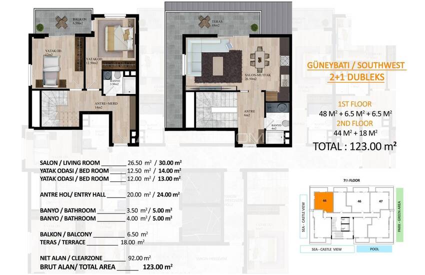Zeezicht Appartementen In Omheind Complex In Alanya 28