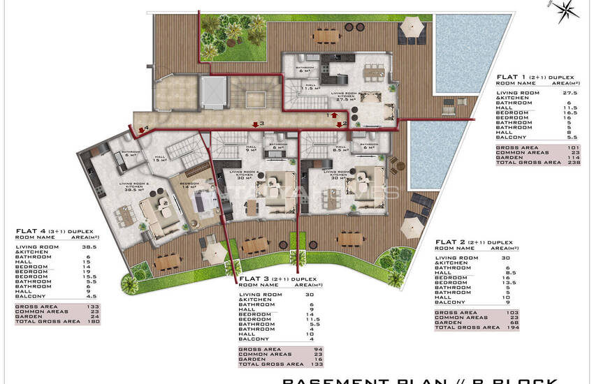 Flats in a Two-block Complex in Alanya Turkey 15