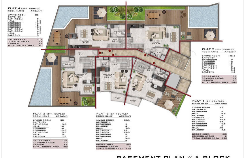 Appartements Dans Un Complexe De Deux Blocs À Alanya Turquie 16