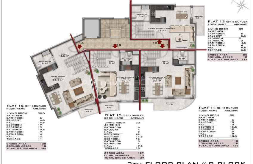 Flats in a Two-block Complex in Alanya Turkey 19