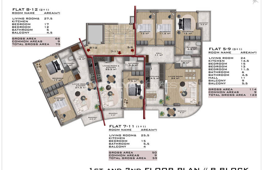 Appartements Dans Un Complexe De Deux Blocs À Alanya Turquie 17