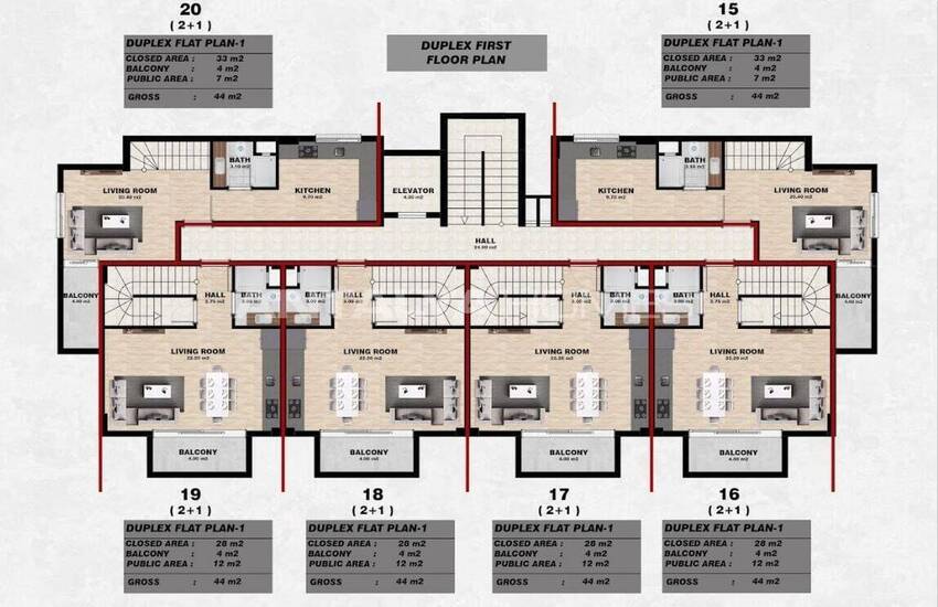 Appartements Avec Vue Sur La Mer Et Piscine Dans Le Centre D'alanya 9