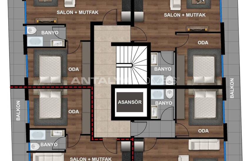 Flats with Underfloor Heating in Muratpaşa, Antalya 7