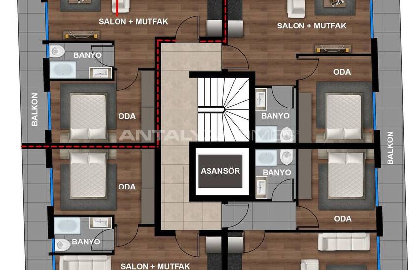 Flats with Underfloor Heating in Muratpaşa, Antalya 8