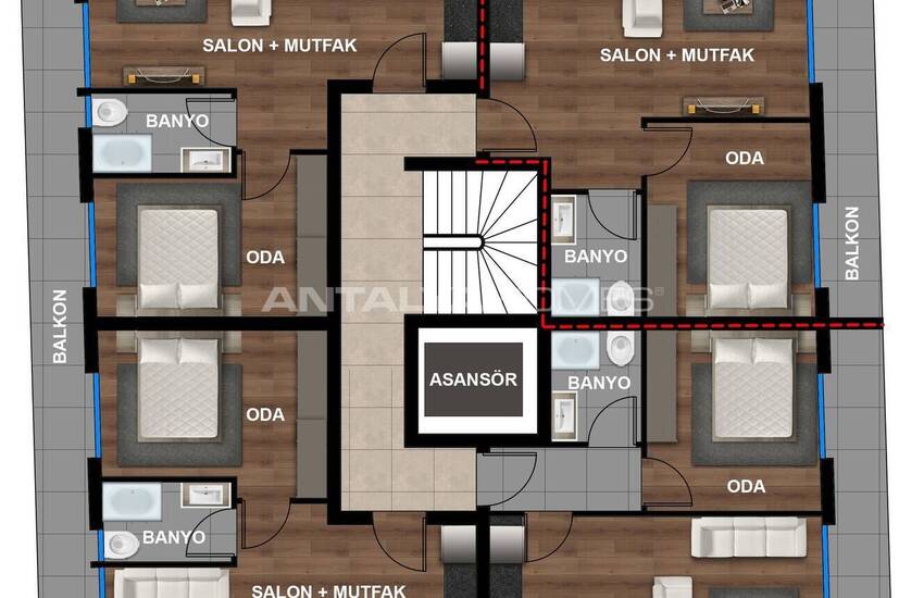 Flats with Underfloor Heating in Muratpaşa, Antalya 9