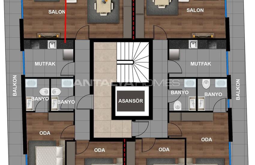 Flats with Underfloor Heating in Muratpaşa, Antalya 6