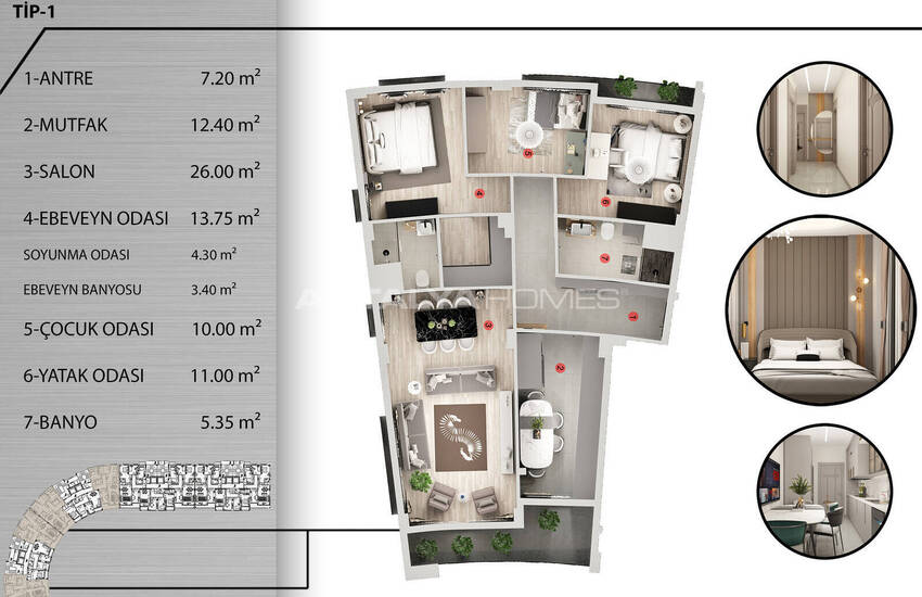آپارتمانهای با چشمانداز دریا با امکانات ممتاز در کپز آنتالیا 38