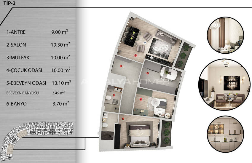 آپارتمانهای با چشمانداز دریا با امکانات ممتاز در کپز آنتالیا 39