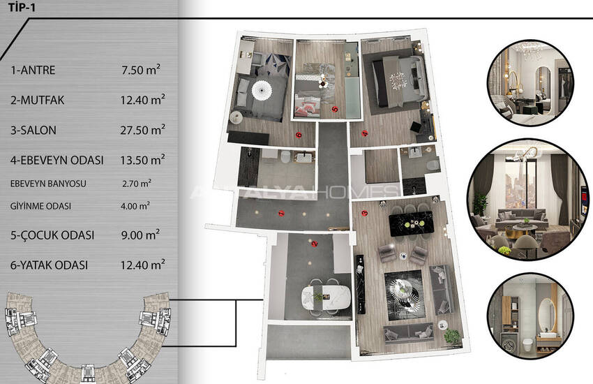 آپارتمانهای با چشمانداز دریا با امکانات ممتاز در کپز آنتالیا 40