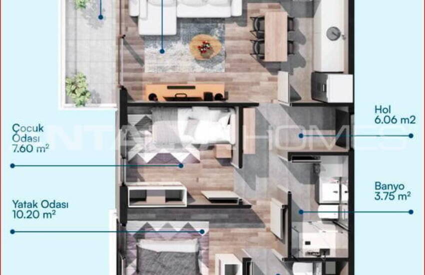 2-bedroom Flat in a Community with Pool in Antalya Altıntaş 27