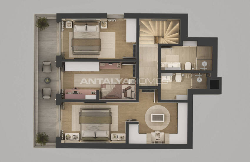 شقق في مشروع على بعد 400 متر من البحر في لارا أنطاليا 28