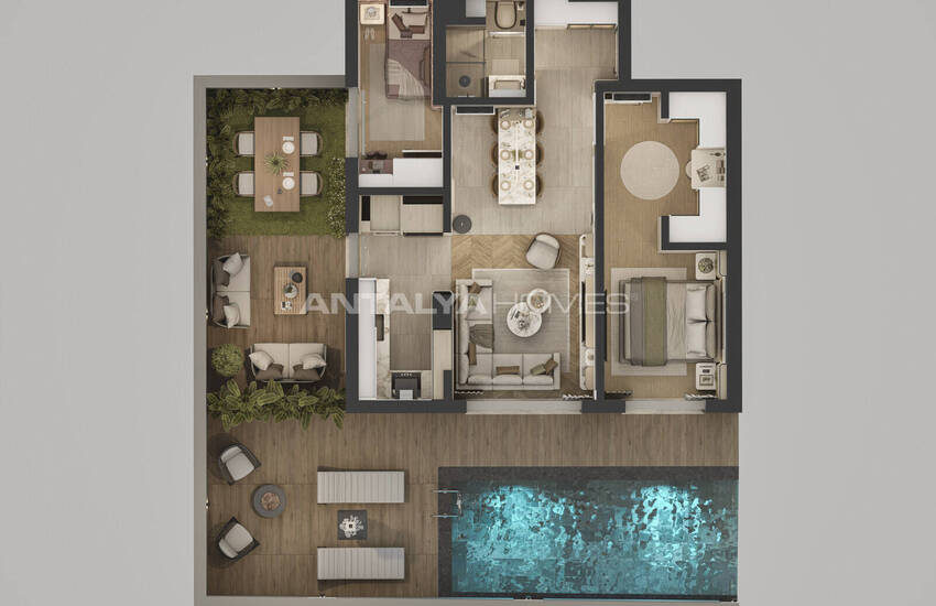 Apartments for Sale in a Project 400 M From the Sea in Lara Antalya 25