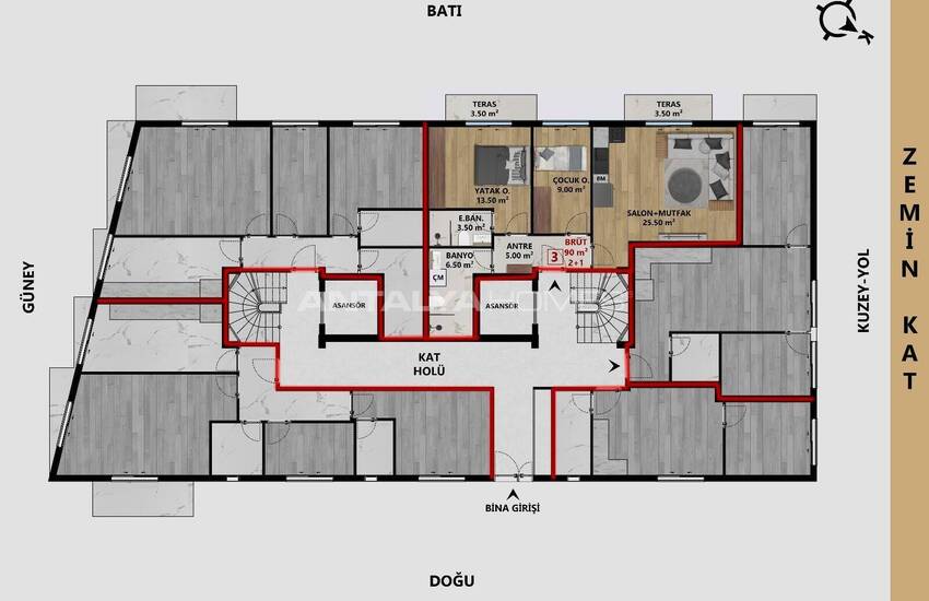شقق أنيقة في مركز مدينة مراد باشا، أنطاليا 25