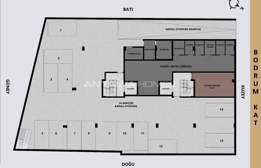 شقق أنيقة في مركز مدينة مراد باشا، أنطاليا 26