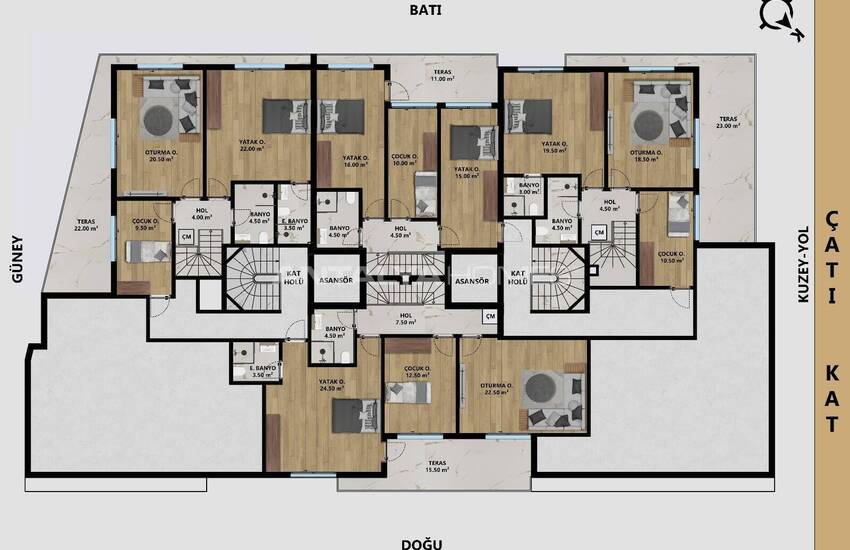 شقق أنيقة في مركز مدينة مراد باشا، أنطاليا 27