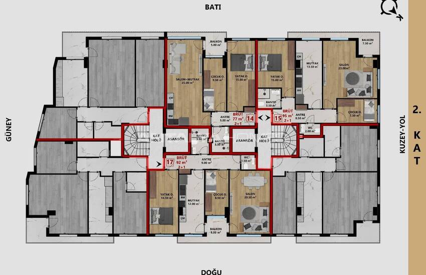 شقق أنيقة في مركز مدينة مراد باشا، أنطاليا 28