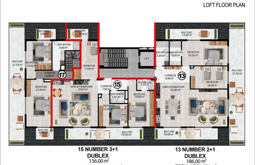 Appartements Avec Vue Mer Et Ville Près De La Plage À Alanya Oba 20