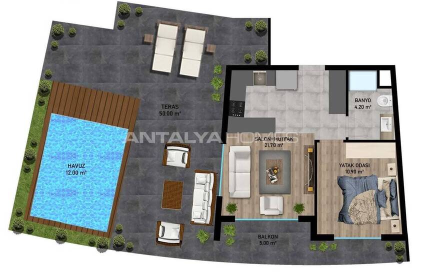 شقق في مشروع منخفض الارتفاع مع مسبح في آلتينتاش 21