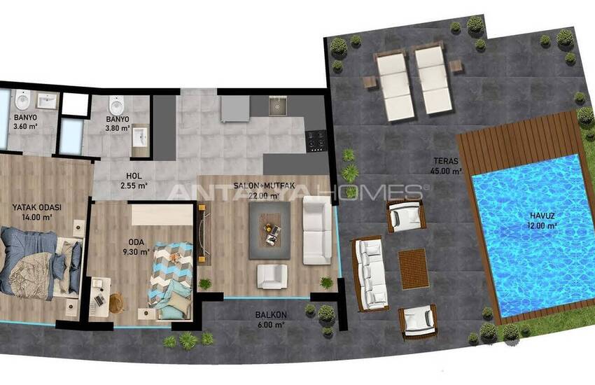 شقق في مشروع منخفض الارتفاع مع مسبح في آلتينتاش 22