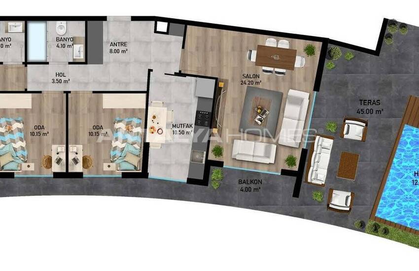 شقق في مشروع منخفض الارتفاع مع مسبح في آلتينتاش 24