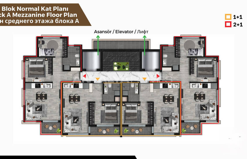 آپارتمان‌ها در مجتمعی با استخر نزدیک بیمارستان در آنتالیا 20