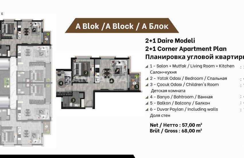 آپارتمان‌ها در مجتمعی با استخر نزدیک بیمارستان در آنتالیا 23