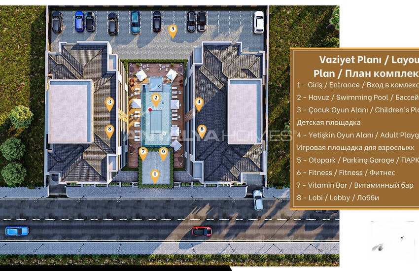 آپارتمان‌ها در مجتمعی با استخر نزدیک بیمارستان در آنتالیا 19