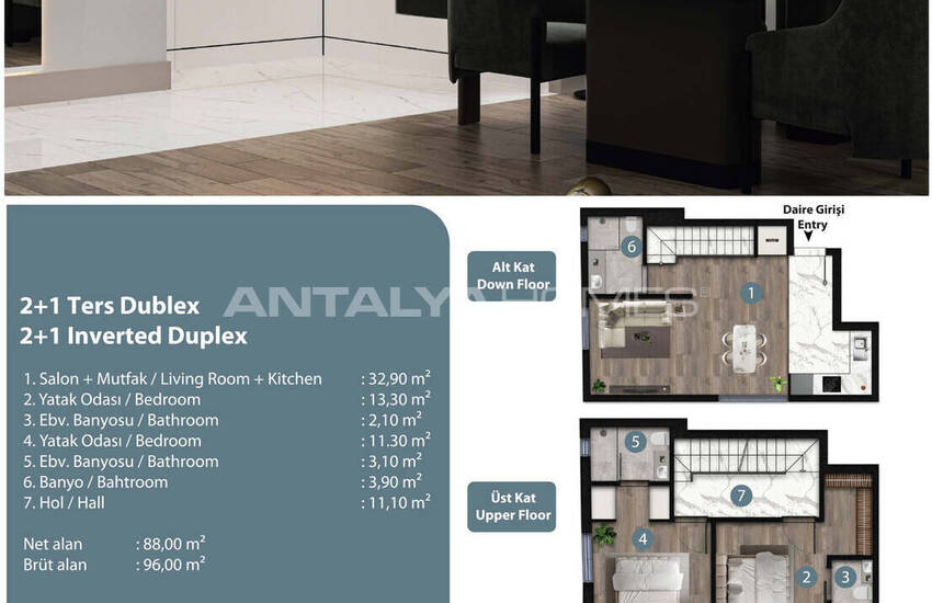 شقق واسعة بالقرب من الترام في أنطاليا كيبيز 26