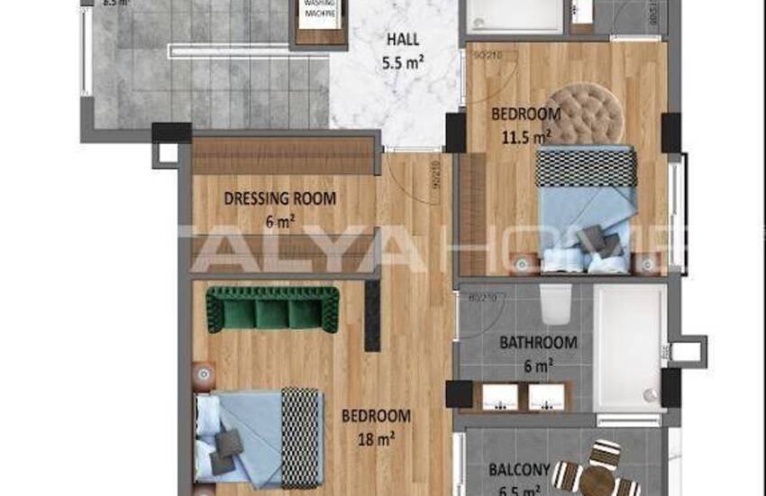 Huizen Met Zeezicht En Privézwembad In Alanya Tepe 13