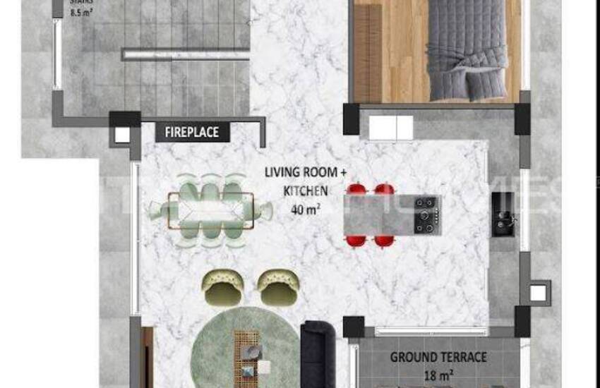 Huizen Met Zeezicht En Privézwembad In Alanya Tepe 14