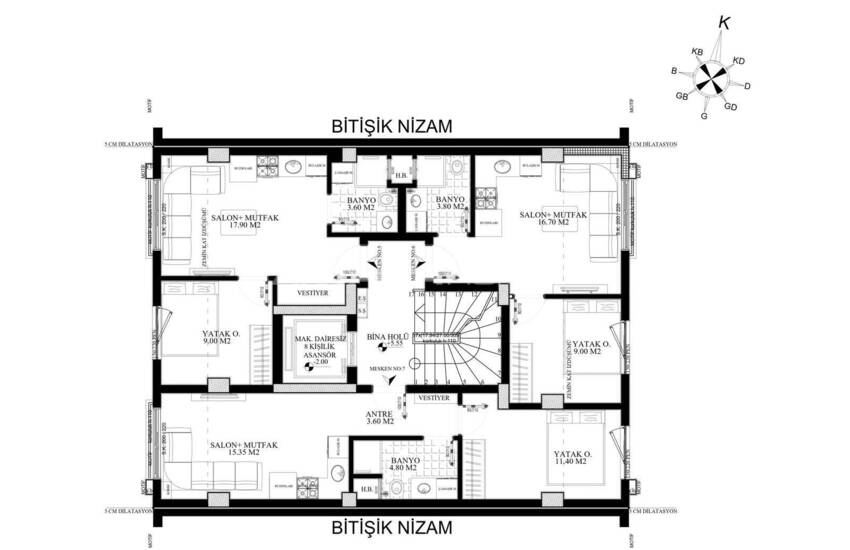 شقق أنيقة بالقرب من الترام في كيبيز، أنطاليا 7