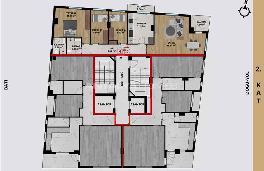 Antalya Muratpaşa'da Anayola ve Denize Yakın Sitede Daireler 9