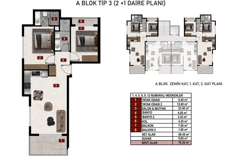 Flats with Rich Social Amenities Near the Beach in Alanya 22