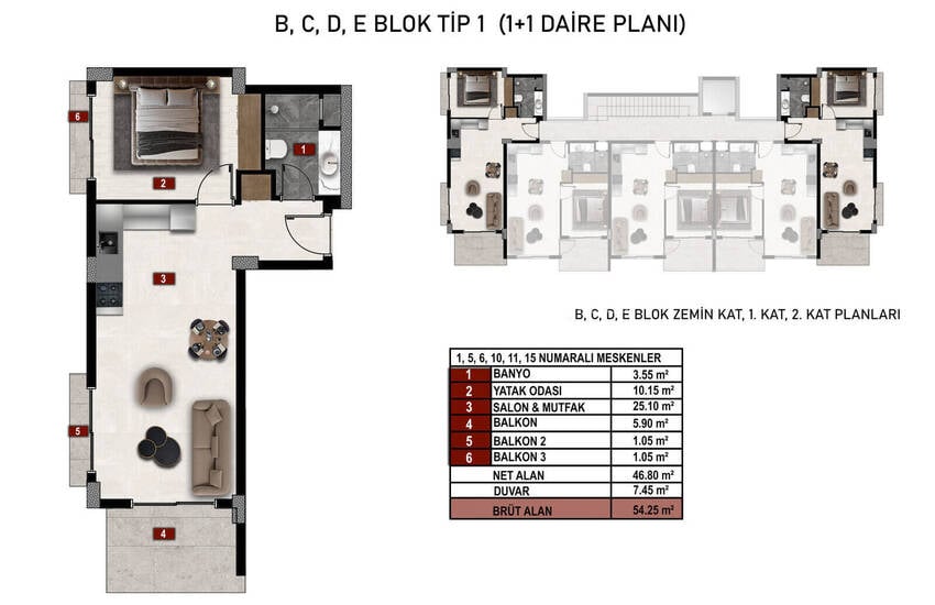 Flats with Rich Social Amenities Near the Beach in Alanya 26