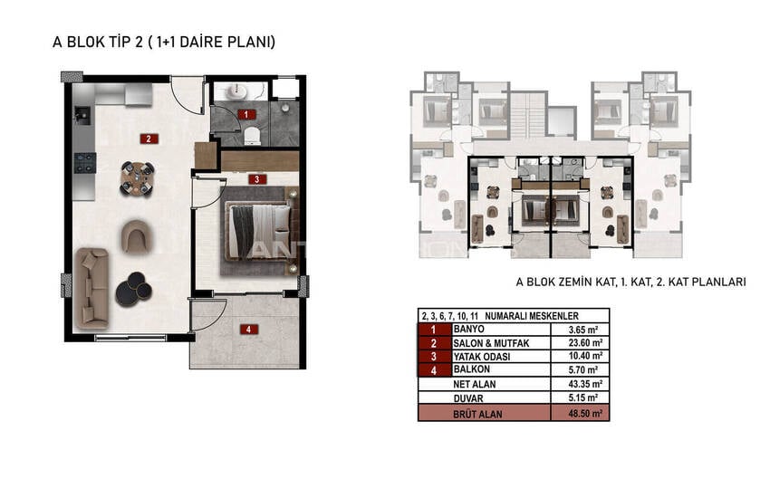 Flats with Rich Social Amenities Near the Beach in Alanya 20