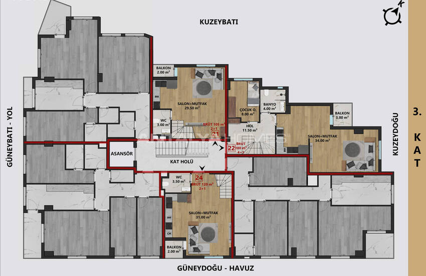 Apartments Near the Sea and Amenities in Antalya Muratpasa 10