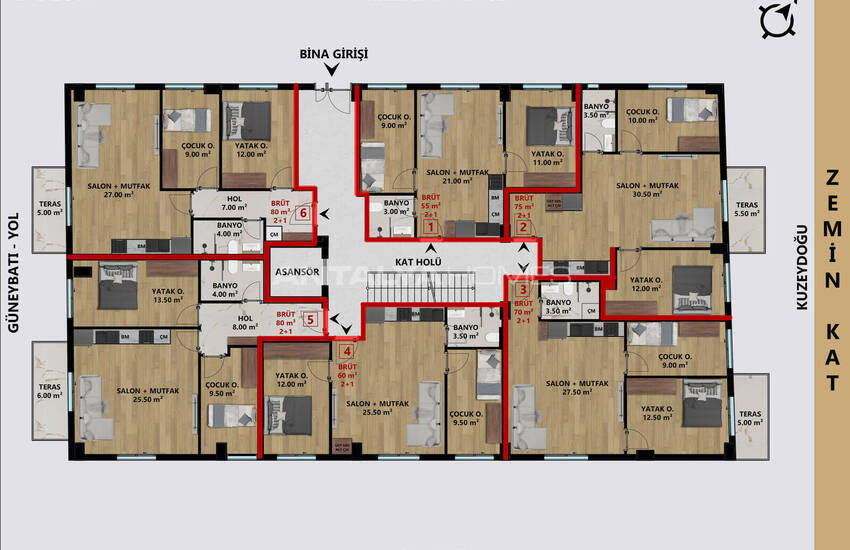 Apartments Near the Sea and Amenities in Antalya Muratpasa 14