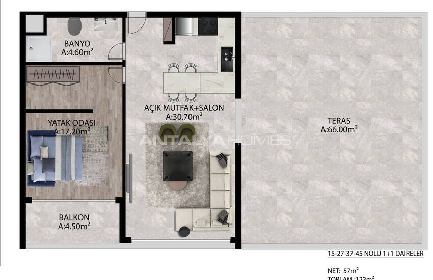 شقق على بُعد 3 كيلومترات من شاطئ لارا، أنطاليا 29